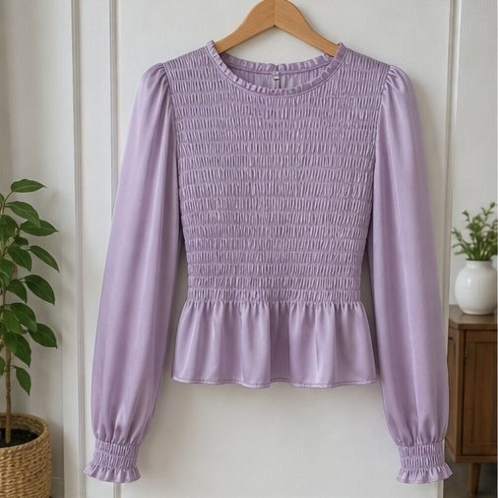 Lilac Smocked Top